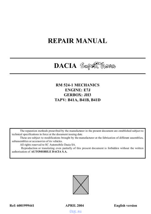 Dacia supernova repair manual